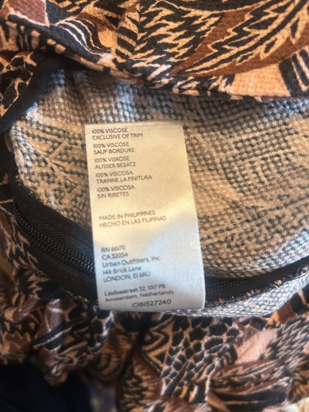 Anthropologie Brown and Black Tribal-Print Wide-Leg Pants - Picture 5 of 5